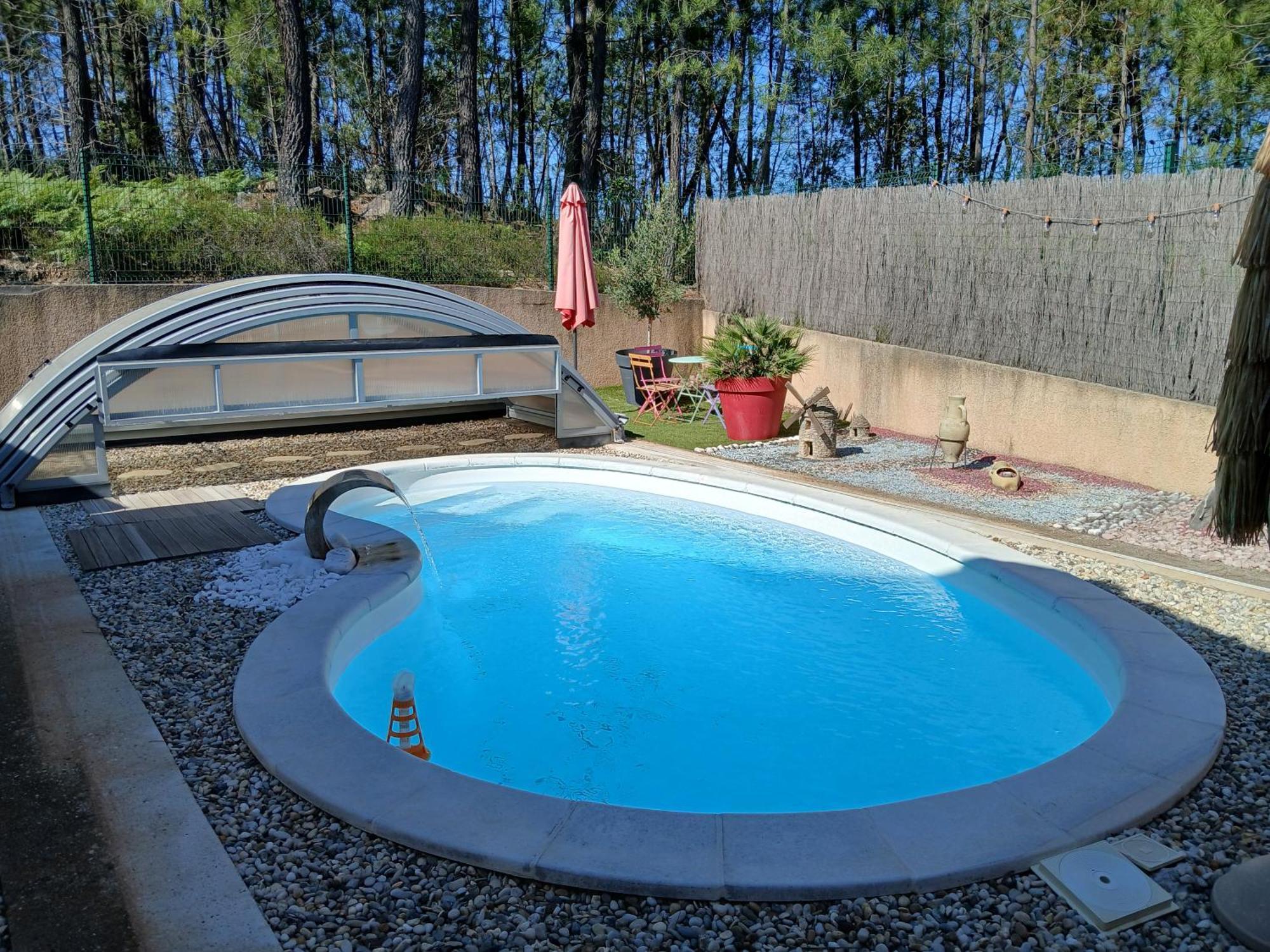 Chalet Charmant Avec Piscine Mercuer Εξωτερικό φωτογραφία