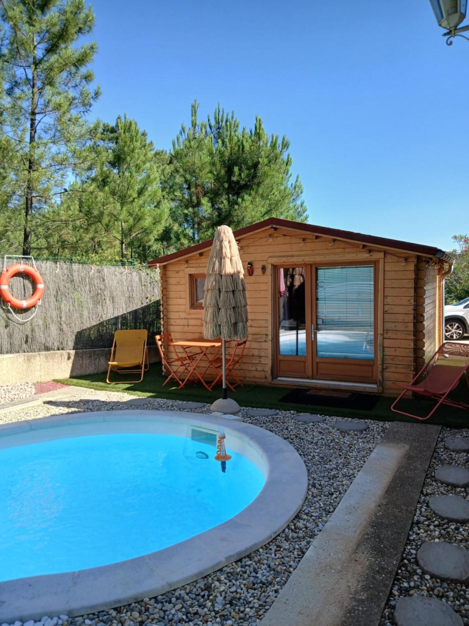 Chalet Charmant Avec Piscine Mercuer Εξωτερικό φωτογραφία